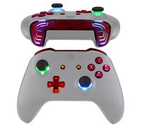 eXtremeRate Multi-Colors Luminated Dpad Thumbsticks Start Back ABXY Action Buttons, Scarlet Red Classical Symbols Buttons DTFS (DTF 2.0) LED Kit for Xbox One S/X Controller - Controller NOT Included