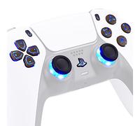 eXtremeRate Multi-Colors Luminated Thumbstick & Buttons for ps5 Controller BDM-010 & BDM-020, Wood Grain Classical Symbols Buttons DTF V3 LED Kit for ps5 Controller - NOT A Controller