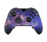 eXtremeRate Nebula Galaxy Patterned Faceplate Cover, Soft Touch Front Housing Shell Case Replacement Kit for Xbox One Elite Series 2 Controller Model 1797 - Accent Rings Included