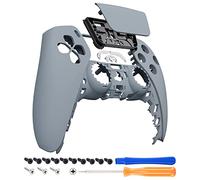 eXtremeRate New Hope Gray Touchpad Front Housing Shell for ps5 Controller, Soft Touch DIY Replacement Shell Custom Touch Pad Cover Faceplate for ps5 Controller - Controller NOT Included