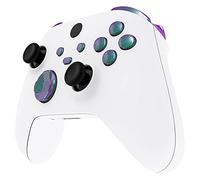 eXtremeRate No Letter Imprint Custom Full Set Buttons for Xbox Core Wireless Controller, Replacement Accessories Bumpers Triggers Dpad ABXY Keys Parts for Xbox Series X & S - Chameleon Green Purple