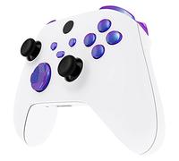 eXtremeRate No Letter Imprint Custom Full Set Buttons for Xbox Core Wireless Controller, Replacement Accessories Bumpers Triggers Dpad ABXY Keys Parts for Xbox Series X & S - Chameleon Purple Blue