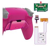 eXtremeRate Nova Pink Rubberized Grip Programable RISE V3 Remap Kit for PS5 Controller BDM-030 040 050, Upgrade Board Redesigned Bottom Shell Back Buttons Attachment for PS5 Controller - NO Controller