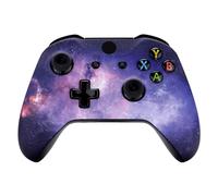 eXtremeRate Nubula Galaxy Faceplate Cover, Soft Touch Front Housing Shell Case, Comfortable Soft Grip Replacement Kit for Xbox One S & Xbox One X Controller