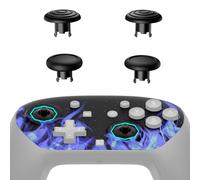 eXtremeRate Octagonal Gated Sticks Design Faceplate Shell for Nintendo Switch 2 Pro, Custom DIY Replacement Front Housing Case, ThumbsGear Thumbsticks for Switch 2 Pro Controller - Blue Flame