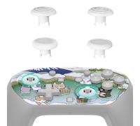 eXtremeRate Octagonal Gated Sticks Design Faceplate Shell for Nintendo Switch 2 Pro, Custom DIY Replacement Front Housing Case, ThumbsGear Thumbsticks for Switch 2 Pro Controller - Hot Spring Kitties