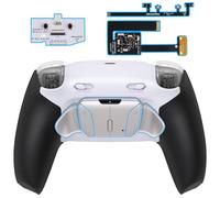 eXtremeRate Paddles RISE4 Plus MAX RMB Back Kit with Clicky Trigger Stops & Rubberized Grip for PS5 Controller BDM-010 020, Remappable Real Metal Back Buttons Kit for PS5 Controller - White Black