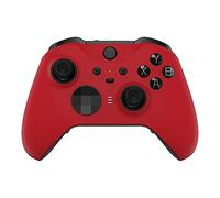 eXtremeRate Passion Red Soft Touch Grip Faceplate Cover, Front Housing Shell Case Replacement Kit for Xbox One Elite Series 2 Controller Model 1797 - Thumbstick Accent Rings Included