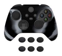 eXtremeRate PlayVital 3D Studded Edition Anti-Slip Silicone Cover Skin for Xbox Series X Controller, Rubber Case Protector for Xbox Series S Controller with Thumb Grip Caps - New Hope Gray Black