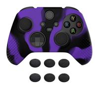 eXtremeRate PlayVital 3D Studded Edition Anti-Slip Silicone Cover Skin for Xbox Series X Controller, Soft Rubber Case Protector for Xbox Series S Controller with Thumb Grip Caps - Purple Black