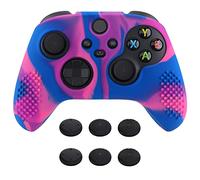 eXtremeRate PlayVital 3D Studded Edition Anti-Slip Silicone Cover Skin for Xbox Series X Controller, Soft Rubber Case Protector for Xbox Series S Controller with Thumb Grip Caps - Pink & Purple & Blue