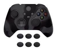 eXtremeRate PlayVital 3D Studded Edition Silicone Cover Skin with Thumb Grip Caps for Xbox Series X Controller, Anti-Slip Rubber Case Protector - Dark Gray & Black