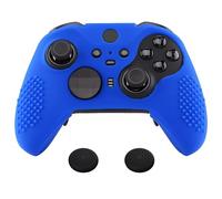 eXtremeRate PlayVital Blue Soft Anti-Slip Silicone Cover Skins, Controller Protective Case for New Xbox One Elite Series 2 with Thumb Grips Analog Caps