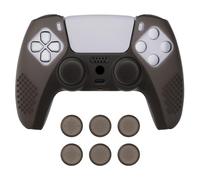 eXtremeRate PlayVital Clear Black 3D Studded Edition Anti-Slip Silicone Case Cover for ps5 Controller, Rubber Skin for ps5 Wireless Controller with 6 Clear Black Thumb Grip Caps