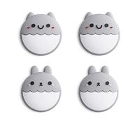 eXtremeRate PlayVital Cute Thumb Grip Caps for Nintendo Switch, Joystick Caps for Nintendo Switch Lite, Silicone Analog Cover Thumbstick Grips for Switch OLED Joycon - Rabbit & Squirrel Light Gray