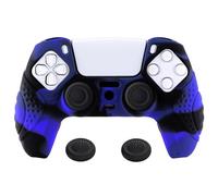 eXtremeRate PlayVital Guardian Edition Ergonomic Soft Anti-Slip Controller Silicone Case Cover for ps5, Rubber Protector Skins with Black Joystick Caps for ps5 Controller - Blue & Black