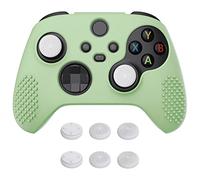 eXtremeRate PlayVital Matcha Green 3D Studded Edition Anti-Slip Silicone Cover Skin for Xbox Series X Controller, Soft Rubber Case Protector for Xbox Series S Controller with Thumb Grip Caps