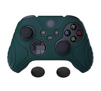 eXtremeRate PlayVital Samurai Edition Racing Green Anti-slip Controller Grip Silicone Skin, Ergonomic Soft Rubber Protective Case Cover for Xbox Series S/X Controller with Black Thumb Stick Caps