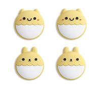 eXtremeRate PlayVital Thumb Grip Covers for Nintendo Switch, Joystick Covers for Switch Lite, Silicone Analog Thumbstick Grips for Switch OLED Joycon - Rabbit & Squirrel Cream Yellow