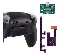 eXtremeRate Plus MAX RISE Remap Back Paddle Kit with Clicky Trigger Stops & Rubberized Grip for PS5 Controller BDM-030 040 050, Remappable Back Buttons Kit for PS5 Controller - Black - NO Controller