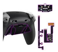 eXtremeRate Plus MAX RISE4 Back Paddles Kit for PS5 Controller BDM-030 040 050 with Clicky Trigger Stops & Rubberized Grip, Programmable Remappable Back Buttons Mod Kit - Black