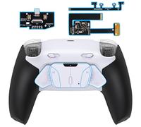 eXtremeRate Plus MAX RISE4 Back Paddles Kit with Adjust Clicky Trigger Stops & Rubberized Grip for PS5 Controller BDM-010 BDM-020, Remappable Back Buttons Kit for PS5 Controller - White Black