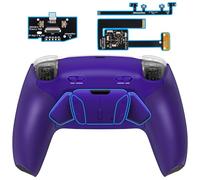 eXtremeRate Plus MAX RISE4 Back Paddles Kit with Adjust Clicky Trigger Stops & Rubberized Grip for PS5 Controller BDM-010 BDM-020, Remappable Back Buttons Kit for PS5 Controller - Galactic Purple