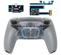 eXtremeRate Plus MAX RISE4 Back Paddles Kit with Adjust Clicky Trigger Stops & Rubberized Grip for PS5 Controller BDM-010 BDM-020, Remappable Back Buttons Kit for PS5 Controller - Clea Gray