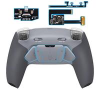eXtremeRate Plus MAX RISE4 Remap Back Paddles Kit for PS5 Controller BDM-010 BDM-020, Remappable Back Buttons Kit with Clicky Trigger Stops & Rubberized Grip for PS5 Controller - New Hope Gray