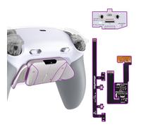 eXtremeRate Plus MAX RISE4 RMB Back Paddles Kit with Clicky Trigger Stops & Rubberized Grip for PS5 Controller BDM-030 040 050, Remappable Real Metal Back Buttons Kit for ps5 - White Gray