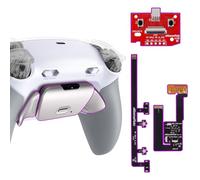 eXtremeRate Plus MAX RMB RISE Remap Kit with Clicky Trigger Stops & Rubberized Grip for PS5 Controller BDM-030 040 050, Remappable Real Metal Back Buttons Kit - White Gray