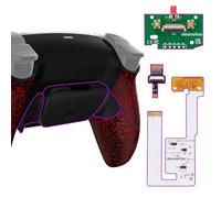 eXtremeRate Programable RISE V3 Remap Kit for PS5 Controller BDM-030 040 050, Upgrade Board & Redesigned Bottom Shell & Back Buttons Attachment - Textured Red
