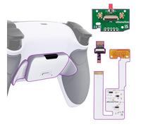 eXtremeRate Programable RISE V3 Remap Kit for PS5 Controller BDM-030 040 050, Upgrade Board & Rubberized Grip Redesigned Bottom Shell & Back Buttons Attachment - Gray White