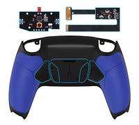eXtremeRate Programable RISE4 Remap Kit for ps5 Controller BDM 010 BDM 020, Upgrade Board & Redesigned Rubberized Grip Back Shell & 4 Back Buttons set for ps5 Controller - Blue