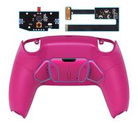 eXtremeRate Programable RISE4 Remap Kit for ps5 Controller BDM 010 BDM 020, Upgrade Board & Redesigned Rubberized Grip Back Shell & 4 Back Buttons for ps5 Controller - Nova Pink