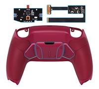 eXtremeRate Programable RISE4 Remap Kit for ps5 Controller BDM 010 & BDM 020, Upgrade Board & Redesigned Rubberized Grip Back Shell & 4 Back Buttons set for ps5 Controller - Red