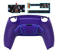 eXtremeRate Programable RISE4 Remap Kit for ps5 Controller BDM-010 BDM-020, Upgrade Board & Redesigned Rubberized Grip Back Shell & 4 Back Buttons set for ps5 Controller - Galactic Purple