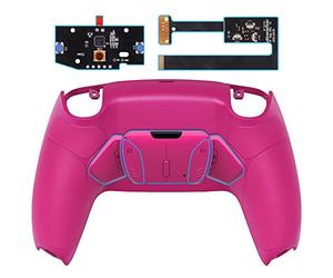 eXtremeRate Programable RISE4 Remap Kit for ps5 Controller BDM 010 BDM 020, Upgrade Board & Redesigned Rubberized Grip Back Shell & 4 Back Buttons for ps5 Controller - Nova Pink
