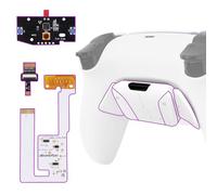 eXtremeRate Programable RISE4 Remap Kit for ps5 Controller BDM-030 040 050 060, Upgrade Board & Redesigned Back Shell & 4 Back Buttons - White