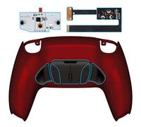 eXtremeRate Programmable Real Metal Buttons (RMB) Version RISE4 Remap Kit for ps5 Controller BDM 010 & BDM 020, Upgrade Board & Redesigned Back Shell & 4 Back Buttons for ps5 Controller - Scarlet Red