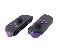 eXtremeRate Purple Blue Chameleon Glossy Replacement ABXY Direction Keys SR SL L R ZR ZL Trigger Buttons and Springs, Full Set Buttons with Tools for NS & NS OLED Joycon Without Joy con