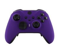 eXtremeRate Purple Grip Faceplate Cover, Soft Touch Front Housing Shell Case DIY Replacement Parts for Xbox One Elite Series 2 Game Controller (Model 1797) - Thumbstick Accent Rings are Included