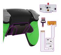 eXtremeRate Real Metal Buttons RMB RISE4 V3 Remap Kit for PS5 Controller BDM-030 040 050, Redesigned Green Rubberized Grip Black Bottom Shell Upgrade Board 4 Back Paddles Attachment for PS5 Controller