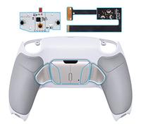 eXtremeRate Real Metal Buttons (RMB) Version RISE4 Remap Kit for ps5 Controller BDM-010 BDM-020, Upgrade Board & Redesigned Rubberized Grip Back Shell & 4 Back Buttons - Gray Silver Gray