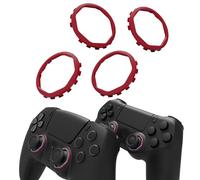 eXtremeRate Redesigned Octagonal Gated Sticks Accent Rings Luna Shell for PS5 Controller, Repair Accessory Ghost Shell for PS4 Controller - Not for Standard Faceplate - Carmine Red