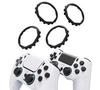eXtremeRate Redesigned Octagonal Gated Sticks Accent Rings Luna Shell for PS5 Controller, Replacement Accessory Ghost Shell for PS4 Controller - Not for Standard Faceplate - Black