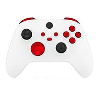 eXtremeRate Replacement Buttons for Xbox Core Wireless Controller, Chrome Red Glossy Custom LB RB LT RT Bumpers Trigers Dpad ABXY Start Back Sync Share Keys Parts for Xbox Series X & S Controller