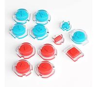 eXtremeRate Replacement Controller ABXY Direction Home Capture + - Jelly Buttons, Two-Tone Red Blue & Clear w/Symbols Action Face Keys for Nintendo Switch & Switch OLED Joy-con - JoyCon NOT Included