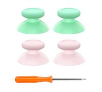eXtremeRate Replacement Controller Joystick for Xbox One - 4 PCS Mint Green & Cherry Blossoms Pink Analog Thumb Sticks for Xbox Series X/S, Xbox One S/X, Elite Controller with Repair Kit Screwdriver