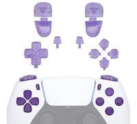 eXtremeRate Replacement D-pad R1 L1 R2 L2 Triggers Share Options Face Buttons, Clear Atomic Purple Full Set Buttons Compatible with ps5 Controller BDM-030 - Controller NOT Included
